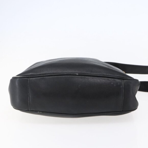 GUCCI Bamboo Shoulder Bag Leather 2way Black Gold Auth - Picture 6 of 16